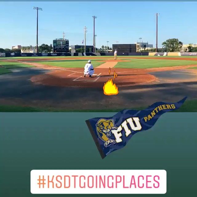 One of our named partners, Jorge De La Torre, throwing a strike for the ceremonial first pitch at tonight’s @fiu_baseball v @latechbsb game ️
